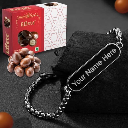 Elegant Duo Personalized Bracelet  Gourmet Chocolate Gift Combo