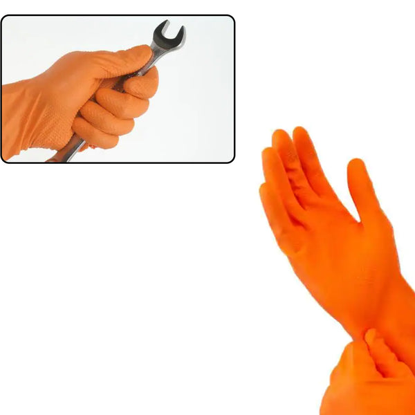 4851 2 Pair Large Orange Gloves For Types Of Purposes Like Washing Utensils Gardening And Cleaning Toilet Etc.