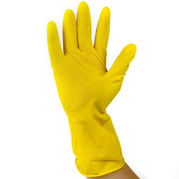 4854 2 Pair Med Yellow Gloves For Types Of Purposes Like Washing Utensils Gardening And Cleaning Toilet Etc.