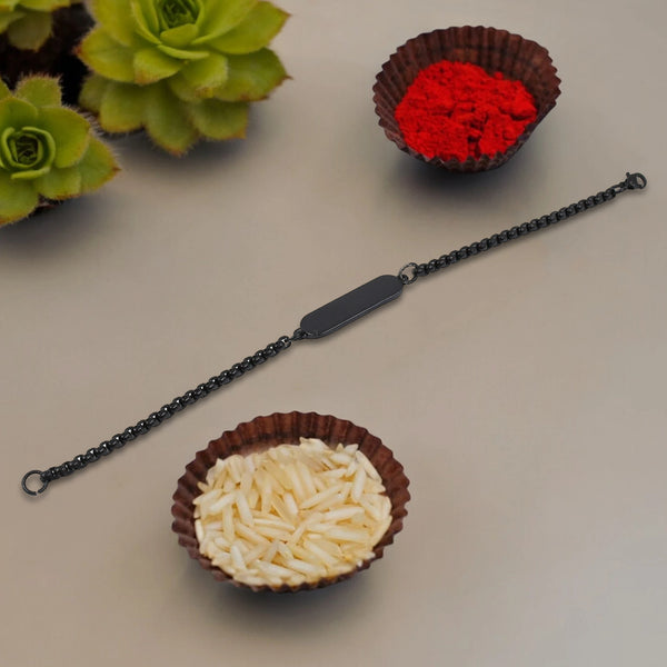 Black Bracelet Rakhi Gift Bracelet (1 Pc)