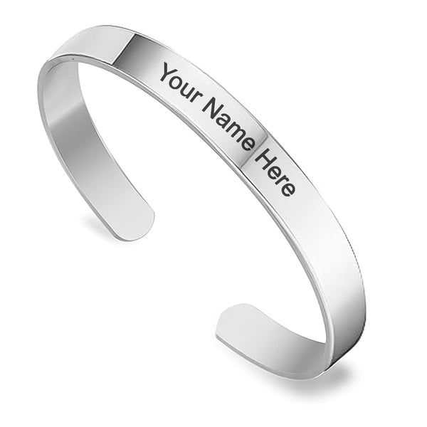 Customized  Personalized Stylish Kada Bracelet (1 Pc  Silver)