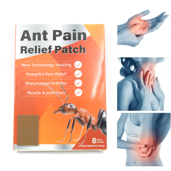 12559 Ant Pain Relief Patch - Pack Of 8 Patches  Instant Relief From Muscular Pain  Joint Pain Natural Pain Relief Patches  Powerful Pain Relief No Side Effects