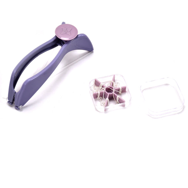 1419 Slique Painless Eyebrow Upper Lips Face And Body Hair Removal Threading Manual Tweezer Machine Shaver System Kit