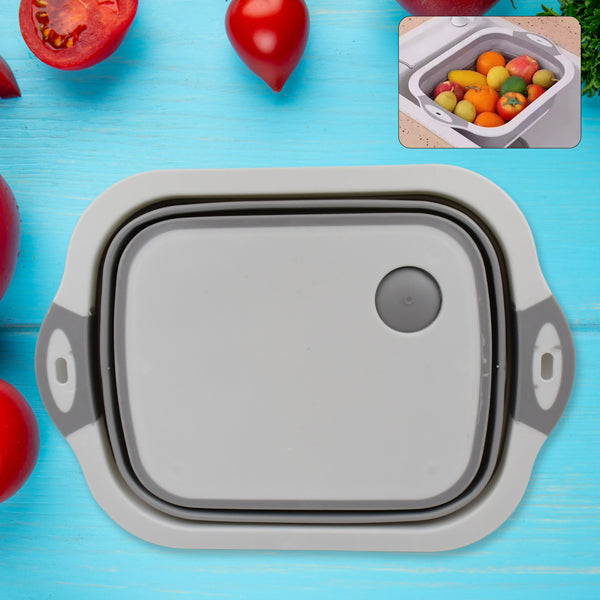 0098a Collapsible Cutting Board With Dish Tub Basket