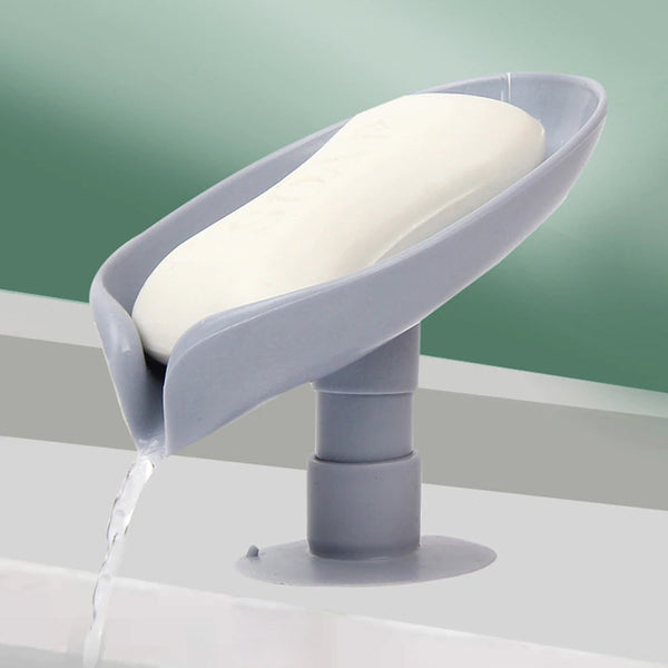 4831 Self Draining Soap Holder For Bathroom Leaf Shape Soap Dish Kitchen Soap Tray