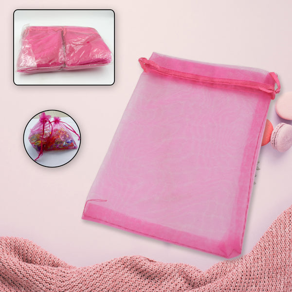 8780 Organza Gift Bags Small Mesh Bags Drawstring Gift Bags Christmas Drawstring Organza Gift Bags Wedding Party Festival Gift Bags (100 Pcs Set)