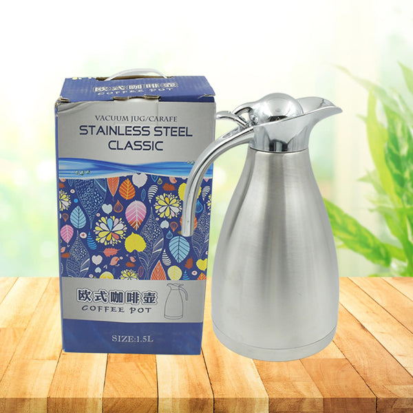 Vacuum Insulated Kettle Jug Vacuum Insulated Thermo Kettle Jug Insulated Vacuum Flask Vacuum Kettle Jug Stainless Steel For Milk Tea Beverage Home Office Travel Coffee (2.5 Ltr  1.5 Ltr  2 Ltr) (1pc)