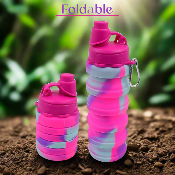 Silicone Foldable Water Bottle (1 Pc  24 Cm Foldable  500 Ml)