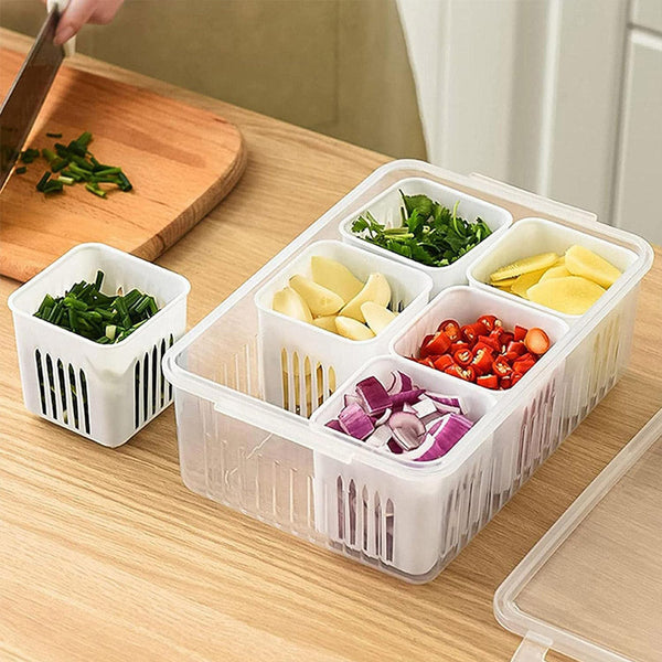 5598 Fridge Storage Boxes Freezer Storage Containers Container For Kitchen Storage Set Storage In Kitchen Vegetable Storage Draining Crisper Refrigerator Food Box (1 Pc)