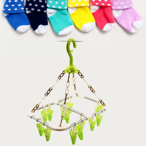 1567  Strong Clothespin Rack Laundry Drying Rack Clothes Hangers With 15 Clips Clip Hanger Drip Hanger For Drying Underwear Baby Clothes Socks Bras Towel Cloth Diapers Glove High Quality Material